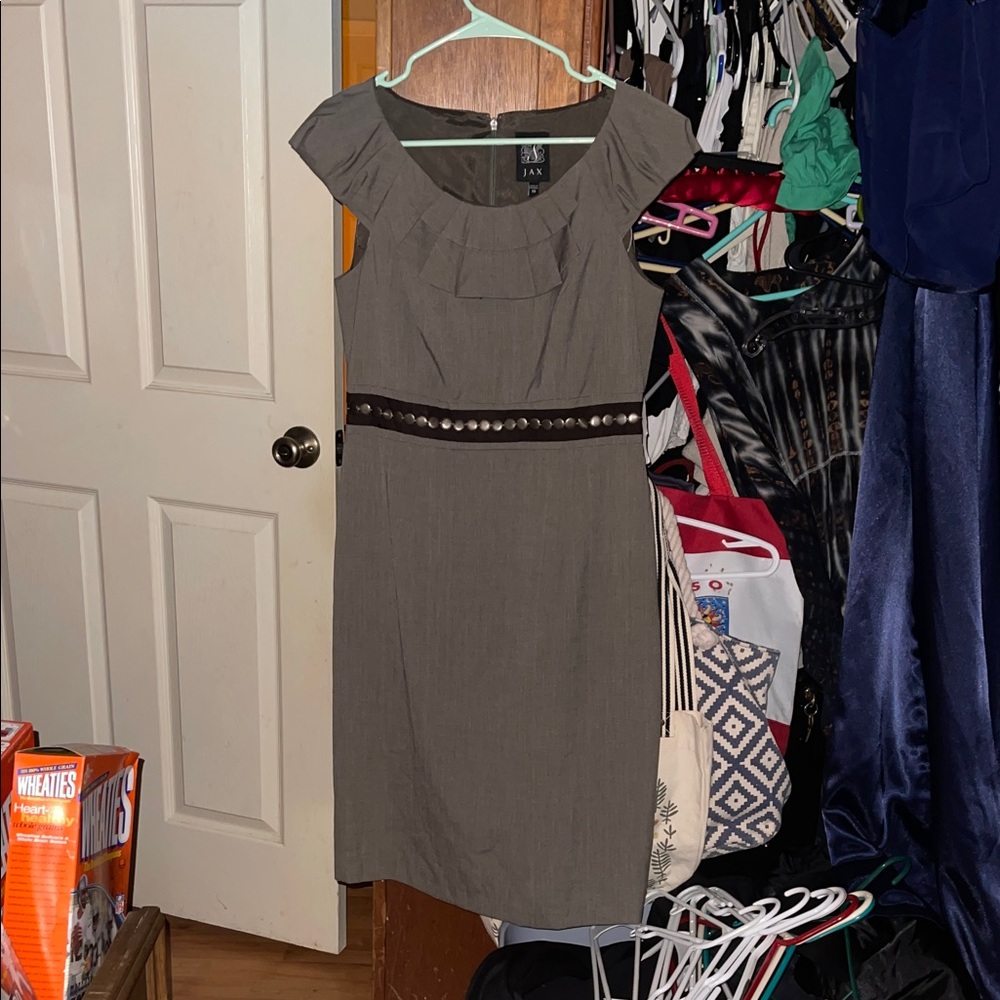 Jax Charcoal Midi Dress with Ebony Belt